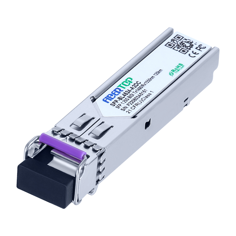 وحدة الإرسال والاستقبال أحادية LC DOM 1.25G BIDI SFP 1490nm Tx / 1550nm Rx 120km