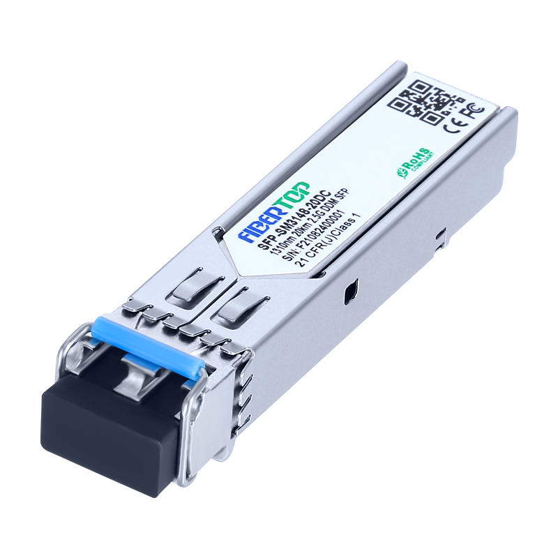 Cisco® ONS-SI-2G-I1 متوافق مع 2.5G SFP Industrial Transceiver SMF 1310nm 20km LC DOM
