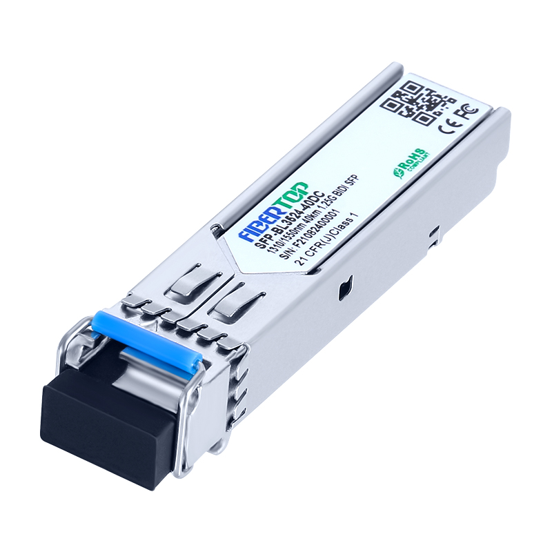 Cisco® GLC-BX40-U-I متوافق مع 1.25G BIDI 40 كم SFP Industrial Transceiver SMF 1310nm Tx / 1550nm Rx Single LC DOM