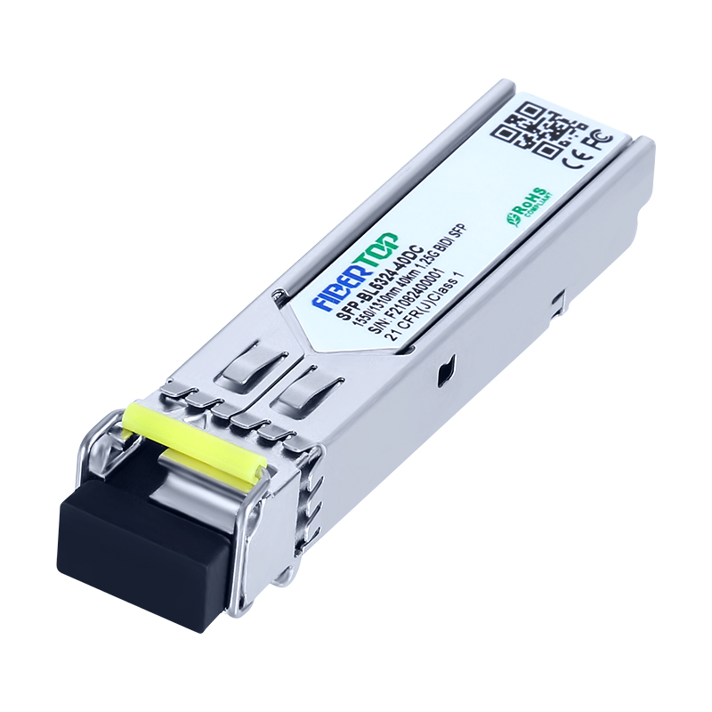 Brocade® E1MG-BXD-40 متوافق مع 1.25G BIDI 40 كم SFP جهاز الإرسال والاستقبال SMF 1550nm Tx / 1310nm Rx مفرد LC DOM