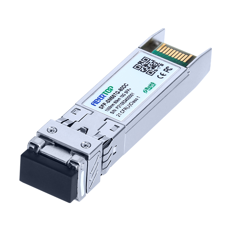 متوافق مع Cisco® SFP-10G-ZR 10GBase-ZR SFP + جهاز الإرسال والاستقبال SMF 1550nm 80km LC DOM